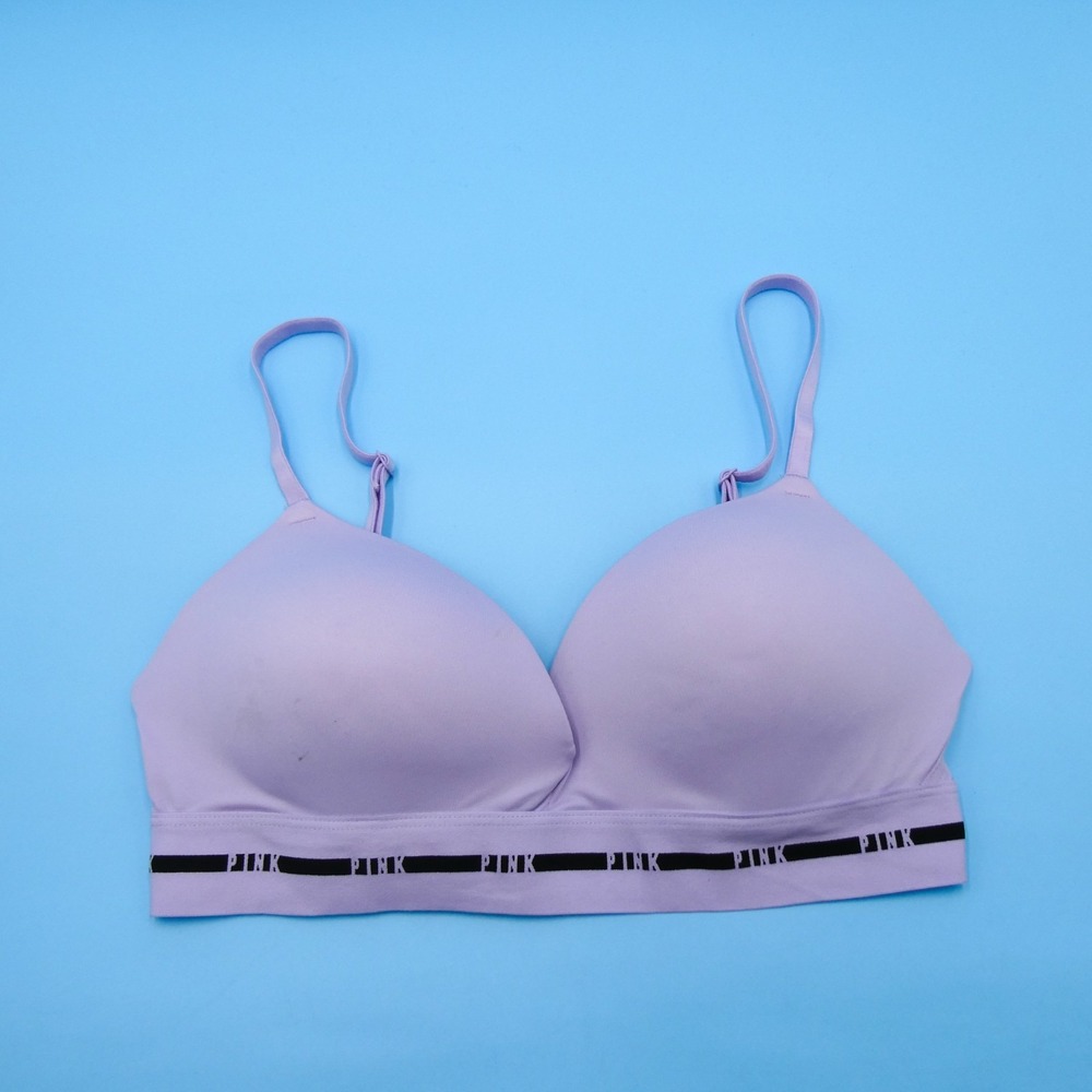 Victorias Secret Push Up Bra 34C‎ Purple Wear Everywhere Wireless Lined Lingerie